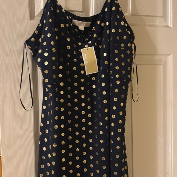 MICHAEL Michael Kors Dresses & Skirts - NWT Michael Michael Kors True Navy And Gold Beautiful Maxi Dress Size 3X